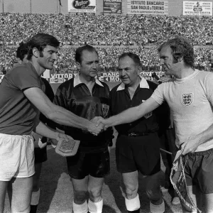 Bobby Moore on his One Hundred and seventh cap appearance for England in the England v Bobby Moore on his One Hundred and seventh cap appearance for England in the England v