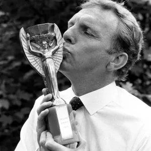 Bobby Moore West Ham and England Footballer kisses the the old Jules Rimet World Cup Bobby Moore West Ham and England Footballer kisses the the old Jules Rimet World Cup