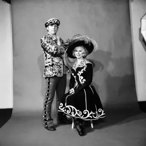 Bobby Moore as Pearly King with Wife in Fancy Dress Print 1975 Bobby Moore as Pearly King with Wife in Fancy Dress Print 1975