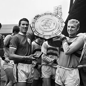 Bobby Moore of West Ham and Ron Yeats of Liverpool with Charity Shield