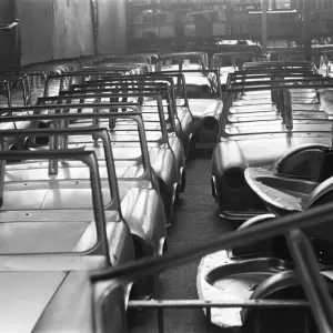 Body shells for the Austin Mini await to go through the production line at Longbridge Body shells for the Austin Mini await to go through the production line at Longbridge