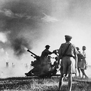 Bofors a guns manned by Indian gunners in Malaya. (Picture