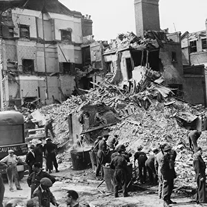 Bomb damage to Elephant and Castle, London. 6th June 1942