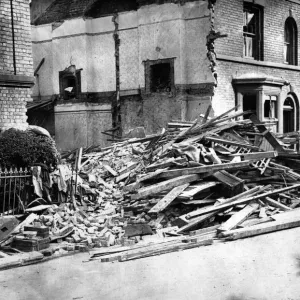 Bomb damage in Liverpool, Merseyside. 1st September 1940