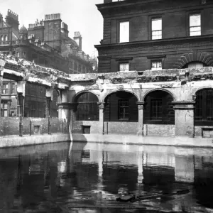 Bomb damage in Liverpool during the Second World War. An emergency water supply Bomb damage in Liverpool during the Second World War. An emergency water supply