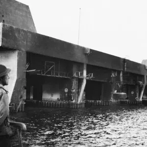 Bomb Damage Revealed At Fall Of Brest. The fortified entrance at the west end of Bomb Damage Revealed At Fall Of Brest. The fortified entrance at the west end of
