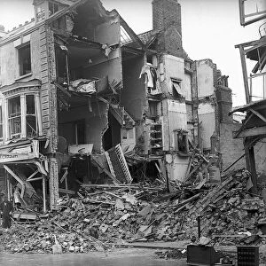 Bomb damaged building in Dover, during WW2