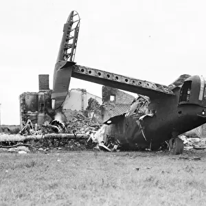 A bomber aircraft, crash landed somewhere in England Picture taken 17th