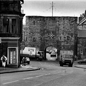 The Bondgate in Alnwick which was once part of the town walls. 8th December 1988