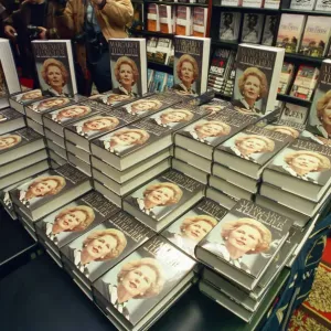 Book signing of Margaret Thatchers memoir The Downing Street years