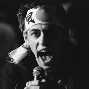 The Boomtown Rats performing on stage in Tokyo, Japan. Pictured