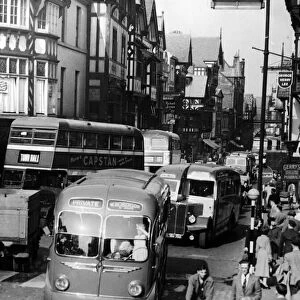 Botteneck in Chesters main street. December 1959