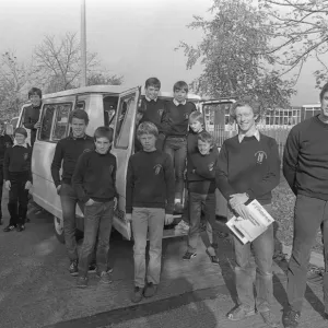 Bound for Germany... members of the Mid-Warwickshire Schools Football Association with