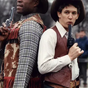 Frank Bruno and Gary Lineker Cowboy Print, December 1989