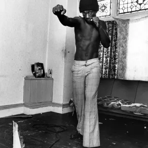 Boxer Glen McEwan at Home in Handsworth, Birmingham Print