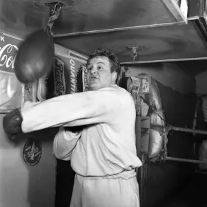 Print of Boxer Jack Hobbs in the Gym, February 1953 Print of Boxer Jack Hobbs in the Gym, February 1953