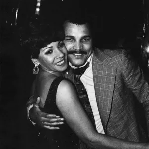 Boxer John Conteh dancing with Shirley Bassey at her party. 17th July 1979 Boxer John Conteh dancing with Shirley Bassey at her party. 17th July 1979