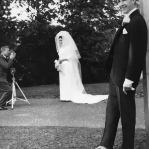 Black and White Print of Ken Buchanan at Wedding