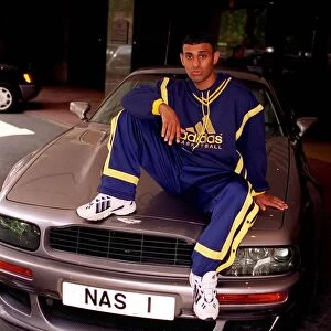 BOXER PRINCE NASEEM HAMED WITH HIS NEW 230, 000 ASTON MARTIN SPORTS CAR IN LONDON