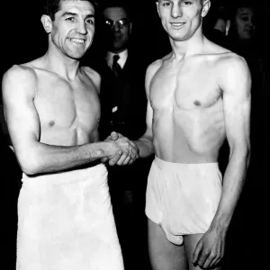 Print of Boxers Terry Allen and Eric Marsden at the Weigh-In Print of Boxers Terry Allen and Eric Marsden at the Weigh-In