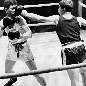Boxing Ken Buchanan in the ring for a Scotland versus England Amateur match