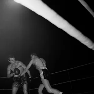 Boxing. Tommy McGovern in action during his fight with Joe Lucy