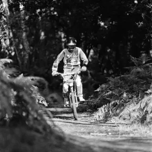 A boy on a BMX bike Print, 14th August 1985
