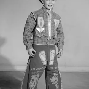 Boy dressed as cowboy Jeff Arnold for a Reveille feature on dressing up 2nd December Boy dressed as cowboy Jeff Arnold for a Reveille feature on dressing up 2nd December