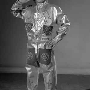 Boy dressed as Dan Dare astronaut for a Reveille feature on dressing up 2nd December Boy dressed as Dan Dare astronaut for a Reveille feature on dressing up 2nd December
