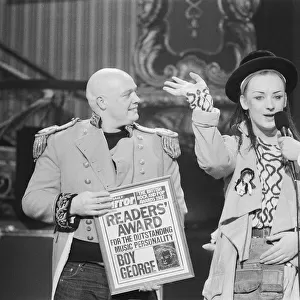 Boy George, from the pop group Culture Club, receives The Daily Mirror Readers Award