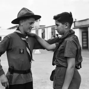 Boy Scout Welcome to England Print, 30th July 1954