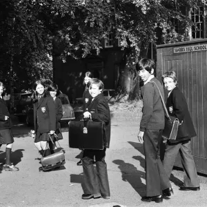Boys Arrive at Barrs Hill School, Coventry 1975 Print Boys Arrive at Barrs Hill School, Coventry 1975 Print
