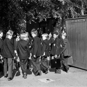 Boys arriving at Barrs Hill School in Coventry for the first time since it changed Boys arriving at Barrs Hill School in Coventry for the first time since it changed
