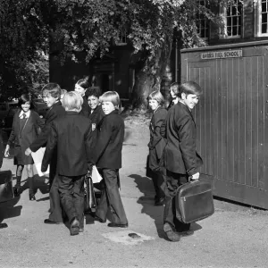 Boys arriving at Barrs Hill School in Coventry for the first time since it changed Boys arriving at Barrs Hill School in Coventry for the first time since it changed