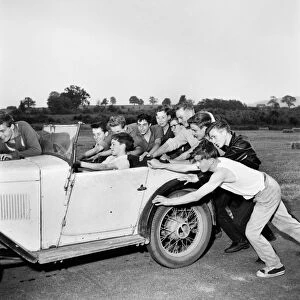 Boys Motor Club. Children sitting in the back of a car. June 1960 M4314-006