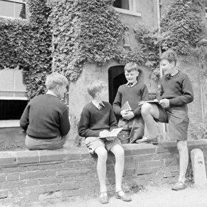 Boys relax in the grounds of St Chads Cathedral School