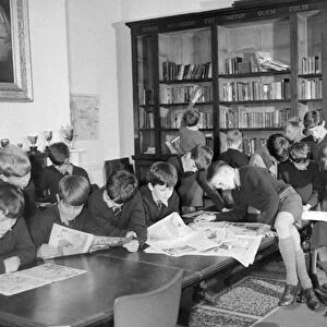 Boys relaxing in their common room at St Chads Cathedral School in Lichfield