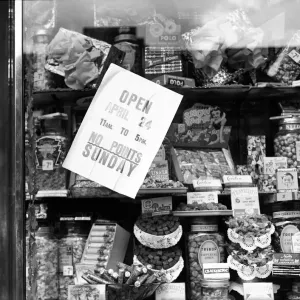 Boys visit a local sweet shop as the end of sweet rationing is enforced, 22nd April 1949 Boys visit a local sweet shop as the end of sweet rationing is enforced, 22nd April 1949