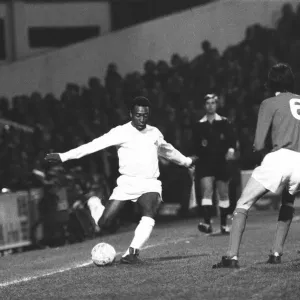 Brazilian football star Pele in action for Santos against Fulham March 1973 Brazilian football star Pele in action for Santos against Fulham March 1973