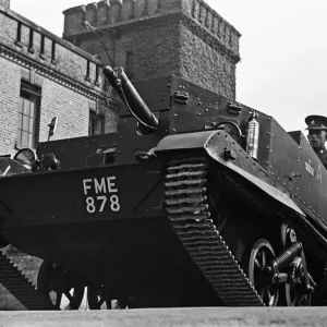 Print of a Bren Gun Carrier on display at Kingston Upon Thames barracks Print of a Bren Gun Carrier on display at Kingston Upon Thames barracks