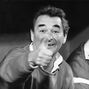 Brian Clough Nottingham Forest manager gives the thumbs up March 1988