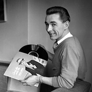 Brian Clough Sunderland FC seen here with his record collection at home