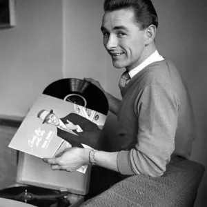 Brian Clough Sunderland FC seen here with his record collection at home Brian Clough Sunderland FC seen here with his record collection at home
