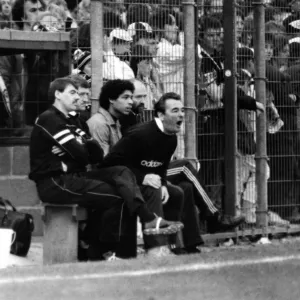 Brian Clough in full voice on the bench with Des Walker during the Newcastle United v Brian Clough in full voice on the bench with Des Walker during the Newcastle United v