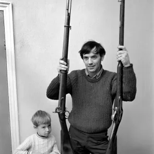 Brian Entwistle with Son and Firearms Print