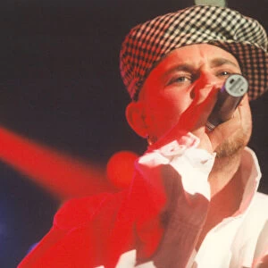 Brian Harvey of pop group East 17 in concert at the Whitley Bay Ice Rink, June 27, 1995