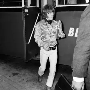 Brian Jones of the Rolling Stones pop group arrives at London Brian Jones of the Rolling Stones pop group arrives at London