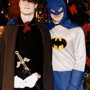 Print of Laudrup and Ferguson in Batman and Zorro costumes, 19th December 1994