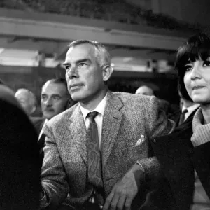 Brian London v. Cassius Clay: Actor Lee Marvin at the ringside waching the Clay - London