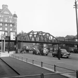 Bridge on the Liverpool Overhead Railway 29th December 1955 Bridge on the Liverpool Overhead Railway 29th December 1955
